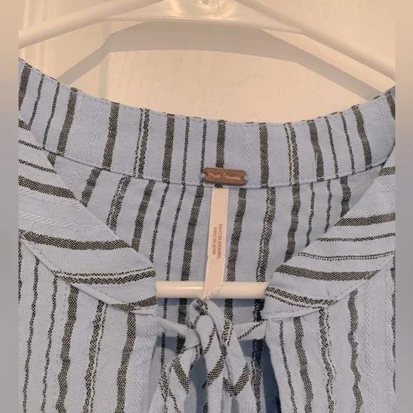 Free People Striped Tunic Top In Blue Stripe - Picture 5 of 5